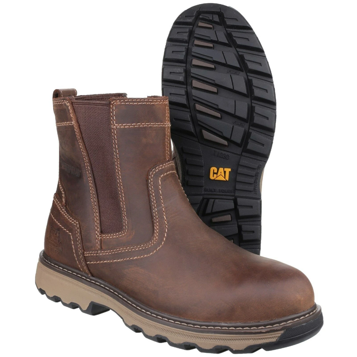 Caterpillar Pelton Safety Work Boots Brown (Sizes 6-12) 3 Caterpillar Pelton Safety Work Boots Brown (Sizes 6-12) - Image 3
