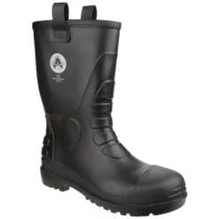 Amblers FS90 Waterproof PVC Safety Rigger Work Boots Black (Sizes 4-12)