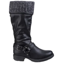 Divaz Monroe Womens Knee High Boots Black (Sizes 3-8) -Deus Shop 25568 42556 fi 1