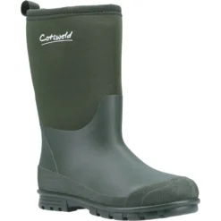 Cotswold Hilly Neoprene Childrens Wellington Boots Green (Sizes 10-3)