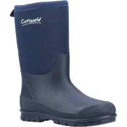 Cotswold Hilly Neoprene Childrens Wellington Boots Navy (Sizes 10-3)