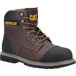Caterpillar Powerplant Scuff Cap Safety Work Boots Brown (Sizes 6-13)