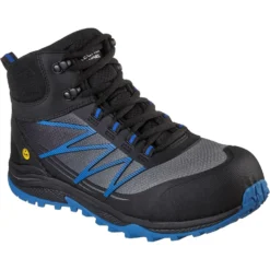 Skechers Puxal Firmle Safety Work Boots Black/Blue (Sizes 6-13)