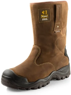 Buckbootz BSH010BR Waterproof Safety Rigger Work Boots Dark Brown (Sizes 6-13)