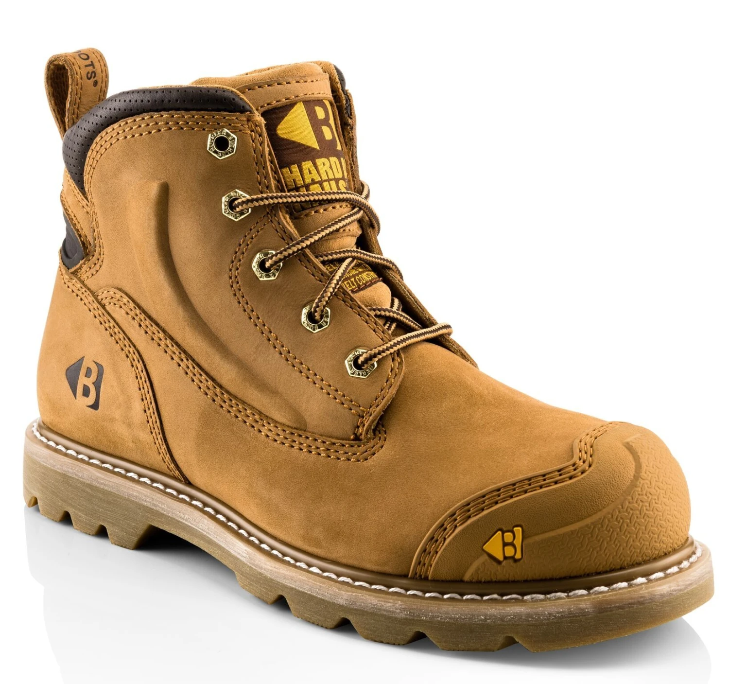 Buckbootz B650SM Wide Fit Safety Work Boots Tan Honey Nubuck Leather (Sizes 6-13) 1 Buckbootz B650SM Wide Fit Safety Work Boots Tan Honey Nubuck Leather (Sizes 6-13)